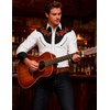 image:imageCOOFANDY Mens Cowboy Shirtss Embroidered Rose Design Shirts Western Long Sleeve Button Down ShirtsWhite Retro Rose