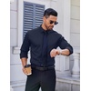 image:imageCOOFANDY Mens Dress Shirt Long Sleeve Wrinkle Free Formal Shirts Business Casual Button Down ShirtsDark Blue