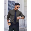 image:imageCOOFANDY Mens Dress Shirt Long Sleeve Wrinkle Free Formal Shirts Business Casual Button Down ShirtsDark Grey