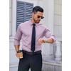 image:imageCOOFANDY Mens Dress Shirt Long Sleeve Wrinkle Free Formal Shirts Business Casual Button Down ShirtsLight Purple