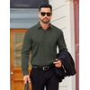 image:imageCOOFANDY Mens Dress Shirts Long Sleeve Business Casual Button Down Shirts Regular Fit Formal ShirtsDark Army Green