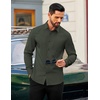 image:imageCOOFANDY Mens Dress Shirts Long Sleeve Business Casual Button Down Shirts Regular Fit Formal ShirtsDark Army Green