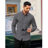 image:imageCOOFANDY Mens Dress Shirts Long Sleeve Business Casual Button Down Shirts Regular Fit Formal ShirtsDark Grey