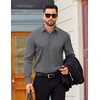 image:imageCOOFANDY Mens Dress Shirts Long Sleeve Business Casual Button Down Shirts Regular Fit Formal ShirtsDark Grey