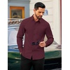 image:imageCOOFANDY Mens Dress Shirts Long Sleeve Business Casual Button Down Shirts Regular Fit Formal ShirtsDate Red