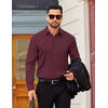 image:imageCOOFANDY Mens Dress Shirts Long Sleeve Business Casual Button Down Shirts Regular Fit Formal ShirtsDate Red