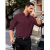 image:imageCOOFANDY Mens Dress Shirts Long Sleeve Business Casual Button Down Shirts Regular Fit Formal ShirtsDate Red