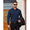 image:imageCOOFANDY Mens Dress Shirts Long Sleeve Business Casual Button Down Shirts Regular Fit Formal ShirtsDeep Blue