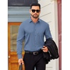 image:imageCOOFANDY Mens Dress Shirts Long Sleeve Business Casual Button Down Shirts Regular Fit Formal ShirtsGrey Blue