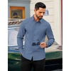 image:imageCOOFANDY Mens Dress Shirts Long Sleeve Business Casual Button Down Shirts Regular Fit Formal ShirtsGrey Blue