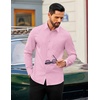 image:imageCOOFANDY Mens Dress Shirts Long Sleeve Business Casual Button Down Shirts Regular Fit Formal ShirtsPink