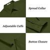 image:imageCOOFANDY Mens Dress Shirts Long Sleeve Casual Button Down Shirts Formal Business ShirtArmy Green