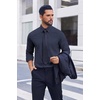 image:imageCOOFANDY Mens Dress Shirts Long Sleeve Casual Button Down Shirts Formal Business ShirtNavy Blue