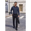 image:imageCOOFANDY Mens Dress Shirts Long Sleeve Casual Button Down Shirts Formal Business ShirtNavy Blue