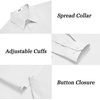 image:imageCOOFANDY Mens Dress Shirts Long Sleeve Casual Button Down Shirts Formal Business ShirtWhite