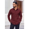 image:imageCOOFANDY Mens Dress Shirts Long Sleeve Casual Button Down Shirts Formal Business ShirtWine Red