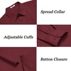 image:imageCOOFANDY Mens Dress Shirts Long Sleeve Casual Button Down Shirts Formal Business ShirtWine Red