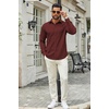 image:imageCOOFANDY Mens Dress Shirts Long Sleeve Casual Button Down Shirts Formal Business ShirtWine Red