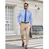 image:imageCOOFANDY Mens Dress Shirts Long Sleeve Plaid Button Down Shirt Business Casual Stretch Shirts with PocketBlue White Plaid