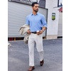 image:imageCOOFANDY Mens Dress Shirts Long Sleeve Plaid Button Down Shirt Business Casual Stretch Shirts with PocketLight Blue Plaid