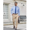 image:imageCOOFANDY Mens Dress Shirts Long Sleeve Plaid Button Down Shirt Business Casual Stretch Shirts with PocketLight Blue White Plaid