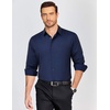 image:imageCOOFANDY Mens Dress Shirts Long Sleeve Plaid Button Down Shirt Business Casual Stretch Shirts with PocketNavy Blue Plaid
