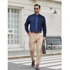 image:imageCOOFANDY Mens Dress Shirts Long Sleeve Plaid Button Down Shirt Business Casual Stretch Shirts with PocketNavy Blue Plaid