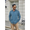 image:imageCOOFANDY Mens Dress Shirts Long Sleeve Plaid Button Down Shirt Business Casual Stretch Shirts with PocketNavy Green Plaid