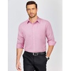 image:imageCOOFANDY Mens Dress Shirts Long Sleeve Plaid Button Down Shirt Business Casual Stretch Shirts with PocketPink Plaid