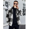 image:imageCOOFANDY Mens Flannel Shirts Casual Button Down Plaid Shirt Jacket Long Sleeve Fleece Shacket with PocketsBlack