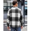 image:imageCOOFANDY Mens Flannel Shirts Casual Button Down Plaid Shirt Jacket Long Sleeve Fleece Shacket with PocketsBlack