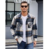 image:imageCOOFANDY Mens Flannel Shirts Casual Button Down Plaid Shirt Jacket Long Sleeve Fleece Shacket with PocketsBlue