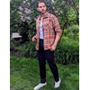 image:imageCOOFANDY Mens Flannel Shirts Casual Button Down Plaid Shirt Jacket Long Sleeve Fleece Shacket with PocketsBrown