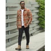 image:imageCOOFANDY Mens Flannel Shirts Casual Button Down Plaid Shirt Jacket Long Sleeve Fleece Shacket with PocketsBrown