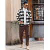 image:imageCOOFANDY Mens Flannel Shirts Casual Button Down Plaid Shirt Jacket Long Sleeve Fleece Shacket with PocketsBuffalo Black