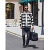 image:imageCOOFANDY Mens Flannel Shirts Casual Button Down Plaid Shirt Jacket Long Sleeve Fleece Shacket with PocketsBuffalo Black