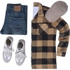 image:imageCOOFANDY Mens Flannel Shirts Casual Button Down Plaid Shirt Jacket Long Sleeve Fleece Shacket with PocketsBuffalo Brown