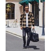 image:imageCOOFANDY Mens Flannel Shirts Casual Button Down Plaid Shirt Jacket Long Sleeve Fleece Shacket with PocketsBuffalo Brown