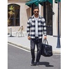 image:imageCOOFANDY Mens Flannel Shirts Casual Button Down Plaid Shirt Jacket Long Sleeve Fleece Shacket with PocketsBuffalo Navy Blue