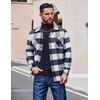 image:imageCOOFANDY Mens Flannel Shirts Casual Button Down Plaid Shirt Jacket Long Sleeve Fleece Shacket with PocketsBuffalo Navy Blue