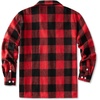 image:imageCOOFANDY Mens Flannel Shirts Casual Button Down Plaid Shirt Jacket Long Sleeve Fleece Shacket with PocketsBuffalo Red