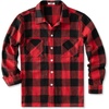 image:imageCOOFANDY Mens Flannel Shirts Casual Button Down Plaid Shirt Jacket Long Sleeve Fleece Shacket with PocketsBuffalo Red