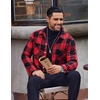 image:imageCOOFANDY Mens Flannel Shirts Casual Button Down Plaid Shirt Jacket Long Sleeve Fleece Shacket with PocketsBuffalo Red