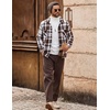 image:imageCOOFANDY Mens Flannel Shirts Casual Button Down Plaid Shirt Jacket Long Sleeve Fleece Shacket with PocketsCoffee