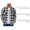 image:imageCOOFANDY Mens Flannel Shirts Casual Button Down Plaid Shirt Jacket Long Sleeve Fleece Shacket with PocketsGraphite Black