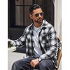 image:imageCOOFANDY Mens Flannel Shirts Casual Button Down Plaid Shirt Jacket Long Sleeve Fleece Shacket with PocketsGraphite Black