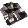 image:imageCOOFANDY Mens Flannel Shirts Casual Button Down Plaid Shirt Jacket Long Sleeve Fleece Shacket with PocketsGray