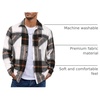 image:imageCOOFANDY Mens Flannel Shirts Casual Button Down Plaid Shirt Jacket Long Sleeve Fleece Shacket with PocketsGray