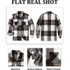 image:imageCOOFANDY Mens Flannel Shirts Casual Button Down Plaid Shirt Jacket Long Sleeve Fleece Shacket with PocketsGray