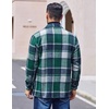 image:imageCOOFANDY Mens Flannel Shirts Casual Button Down Plaid Shirt Jacket Long Sleeve Fleece Shacket with PocketsGray Green